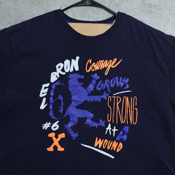 Nike Shirt Mens 3XL Navy Blue LeBron Courage Strong Lion Graphic Basketball Tee - Picture 2 of 11